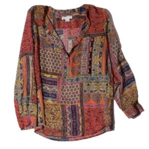 Liz Claiborne Sheer Bohemian Style Blouse